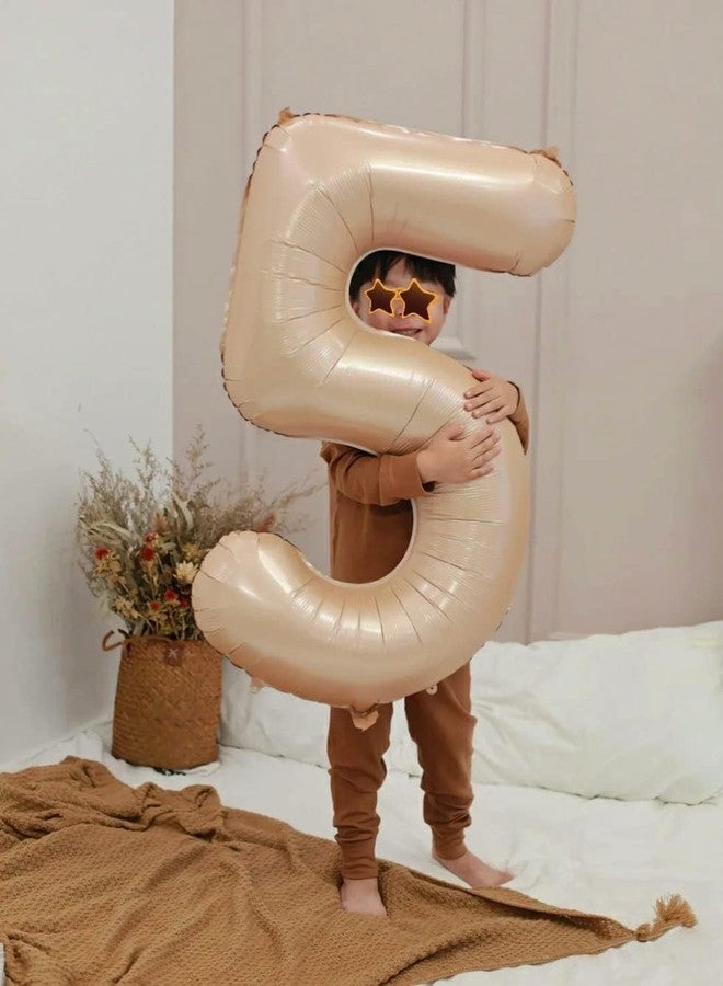 Atpata Funky #5 Elegant Caramel Colour JUMBO 40 INCH Number Balloons Set | 0 to 9 Digit Shapes | Decorative Balloons for Milestones & Celebrations - Image 4